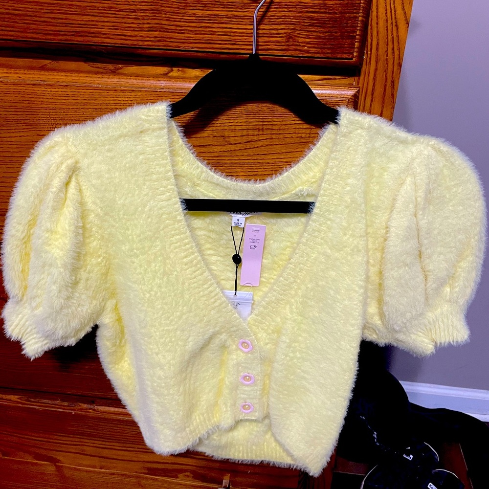 For Love and Lemons Fuzzy Crop Cardigan